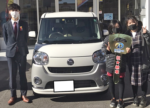 車検が直近で迫っている中、こちらが希望している車もありましたが、迅速丁寧なお手続きをしていただき、安心して購入までこれました。車検から納車までは代車も手配していただき、とても助かりました。